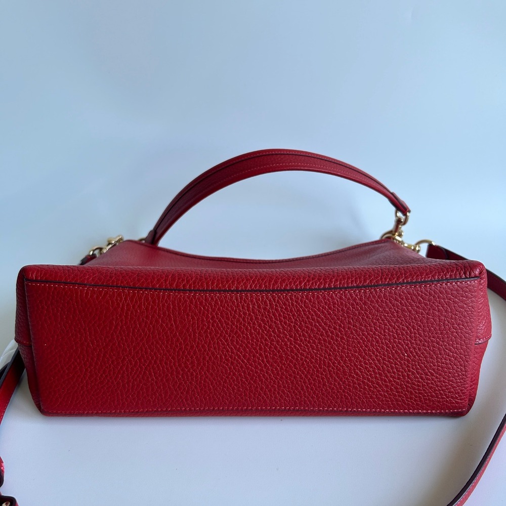 Coach Laurel Red Pebbled Leather Shoulder Bag CR148 Excellent - Picture 4 of 11